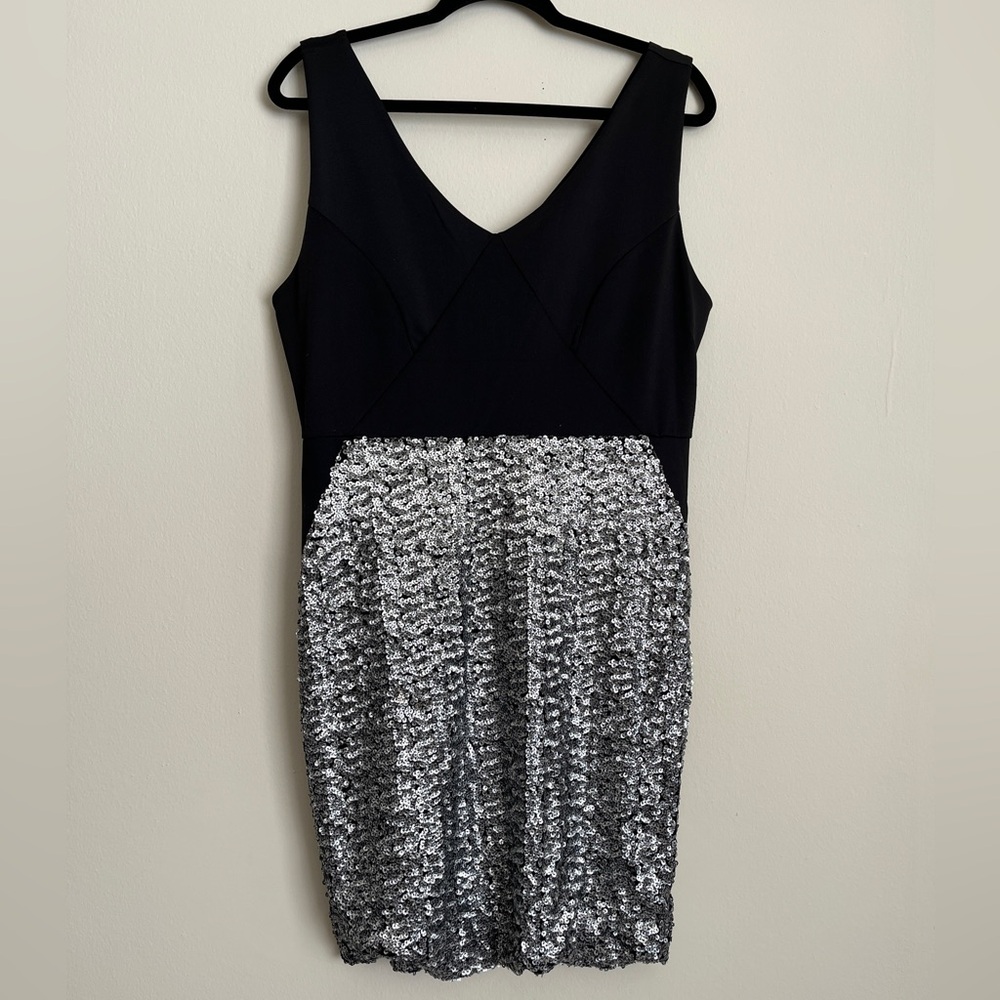 Metaphor Black and Silver Mini Dress NWT Size L